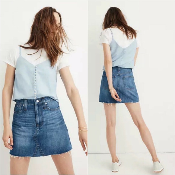 Madewell Rigid Denim A-Line Mini Skirt - Picture 3 of 10